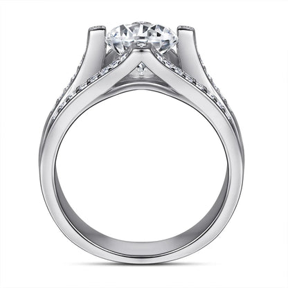 Anillo de plata de ley 925 con circonita de grado 7A de MuShan Luxury Jewelry, radiante para el día, ideal para esposa, joyería fina chapada en oro real.