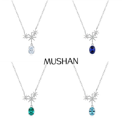 MuShan Jewelry 925 Sterling Silver Necklace Choker Chain HCD Diamonds Anniversary Gift Glamorous Style Women Necklaces Jewelry