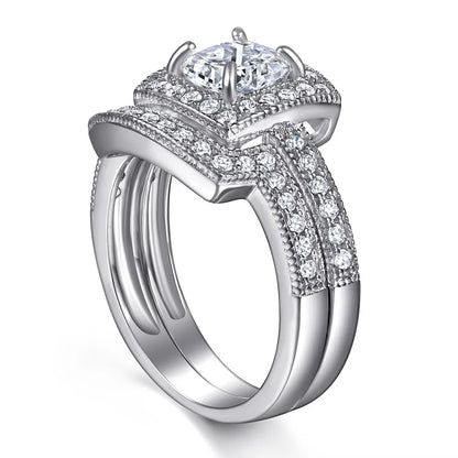 MuShan Jewelry 925 Sterling Silver Promise Engagement Ring 7A Cubic Zirconia  Women Valentine Anniversary  Women Gift