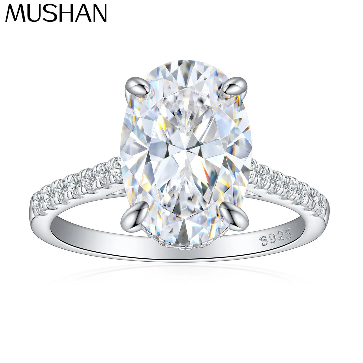 Bague MuShan Luxury Jewelry en argent sterling 925, zirconium cubique 5A, modèle radiant pour mariée, bijou raffiné plaqué or 18K