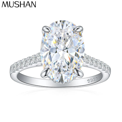 Bague MuShan Luxury Jewelry en argent sterling 925, zirconium cubique 5A, modèle radiant pour mariée, bijou raffiné plaqué or 18K
