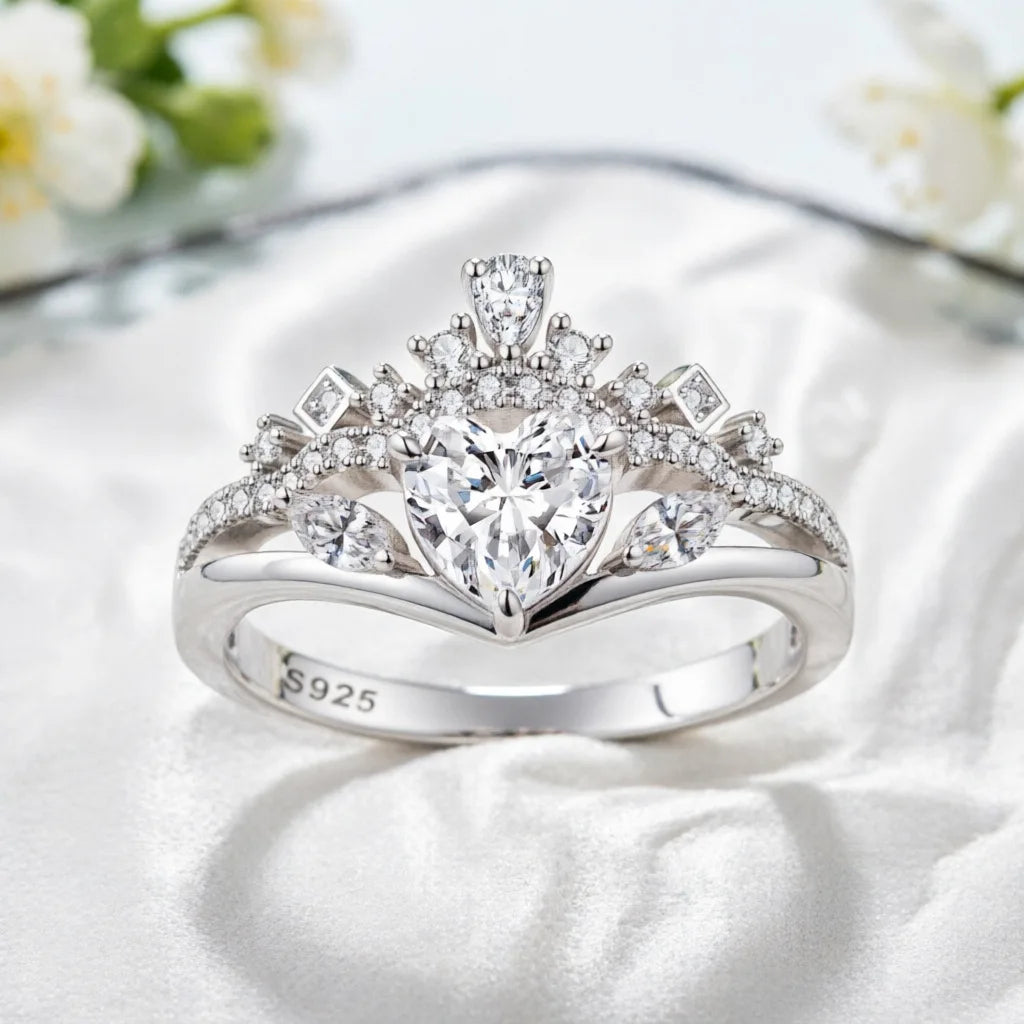MuShan Luxury Jewelry 925 Sterling Silver Ring Zircon 7A Grade Triangle Fashion for Her 18K Rose Gold Plated Fine Jewelry Rings