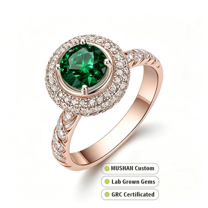 MUSHAN Custom Jewelry 925 Sterling Silver Ring Band 1ct Lab Grown Gemstones Ruby Emerald Sapphire Rings Jewelry