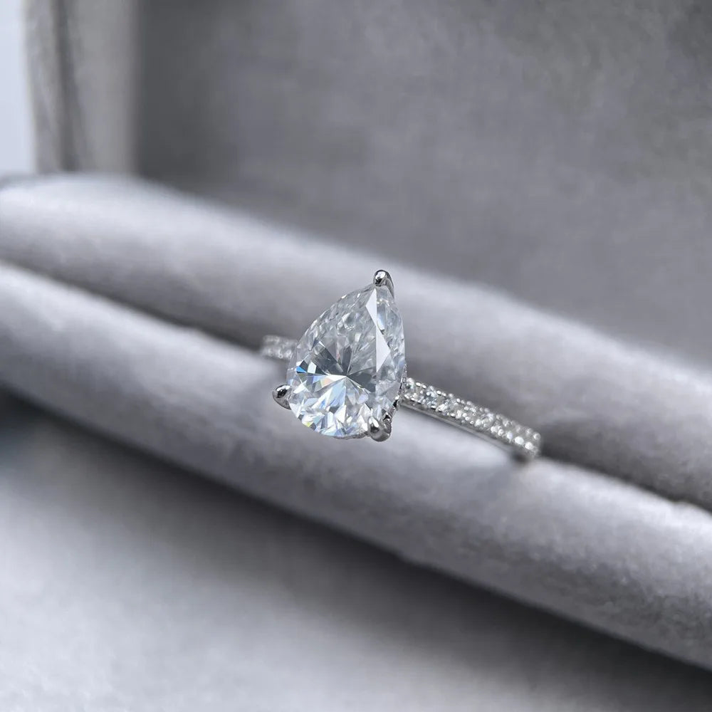 MUSHAN Luxury Jewelry 925 Sterling Silver Ring Band Women GRA Certificated Moissanite Diamond Emerald D Color Rings Fine Jewelry