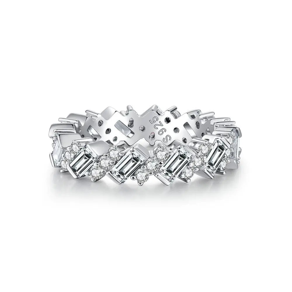 MuShan Designer Jewelry 925 Sterling Silver Ring Zircon 7A Grade Pear Daytime for Women 18K Gold Plated Fine Jewelry Rings