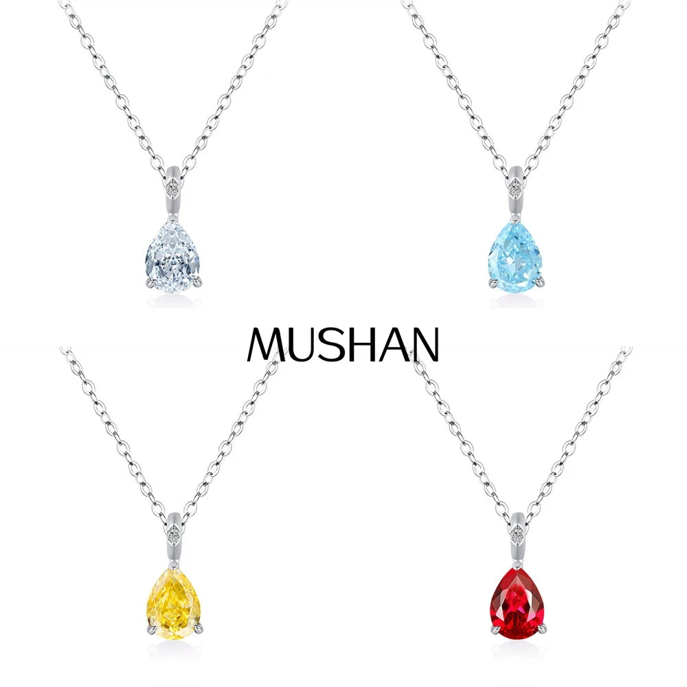MuShan Jewelry 925 Sterling Silver Necklace Gold Chain HCD Diamonds Minimalist Style Statement Jewelry Women Necklaces Jewelry
