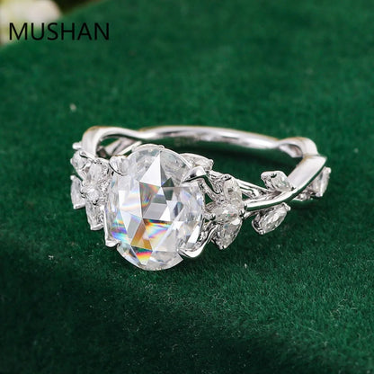 MUSHAN Luxury Custom 14K 18K Gold Rings Band Jewelry With Moissanite Diamond Lab Grown Gemstones Diamond Wedding Ring For Women