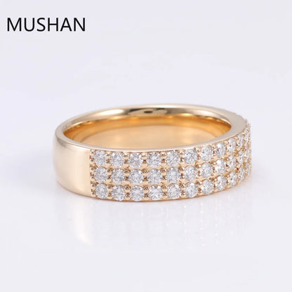 MUSHAN Luxury Custom 14K 18K Gold Rings Band Jewelry With Moissanite Diamond Lab Grown Gemstones Diamond Wedding Ring For Women