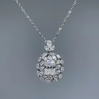 MuShan Luxury Jewelry 925 Sterling Silver Belcher Chain 3CT Moissanite Casual for Bride Gold Vermeil MST Patent Curb Chain