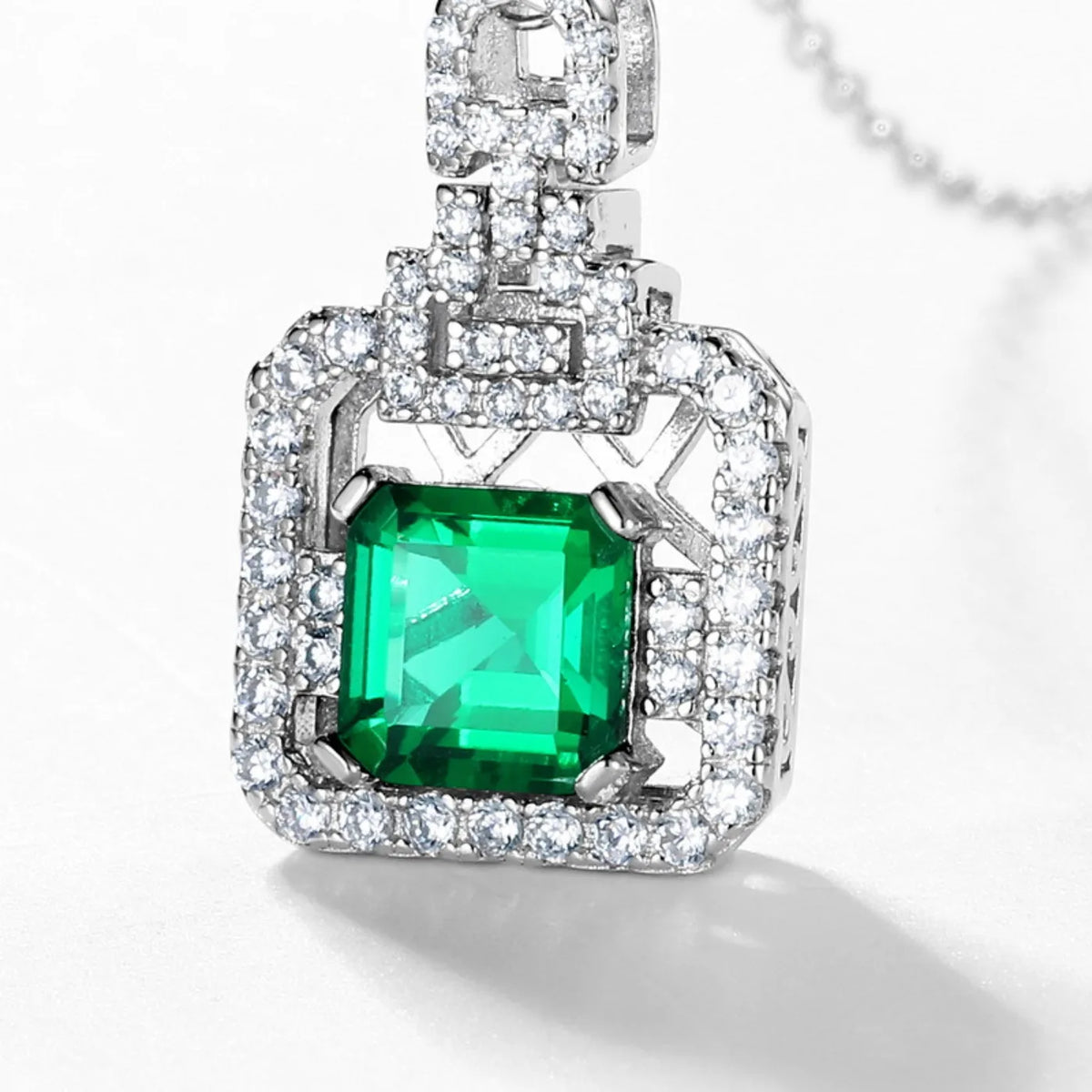 MUSHAN Luxury Jewelry 925 Sterling Silver Chain Pendant Necklace Lab Grown Emerald Ruby Gemstones Necklaces Pendants GRC Jewelry