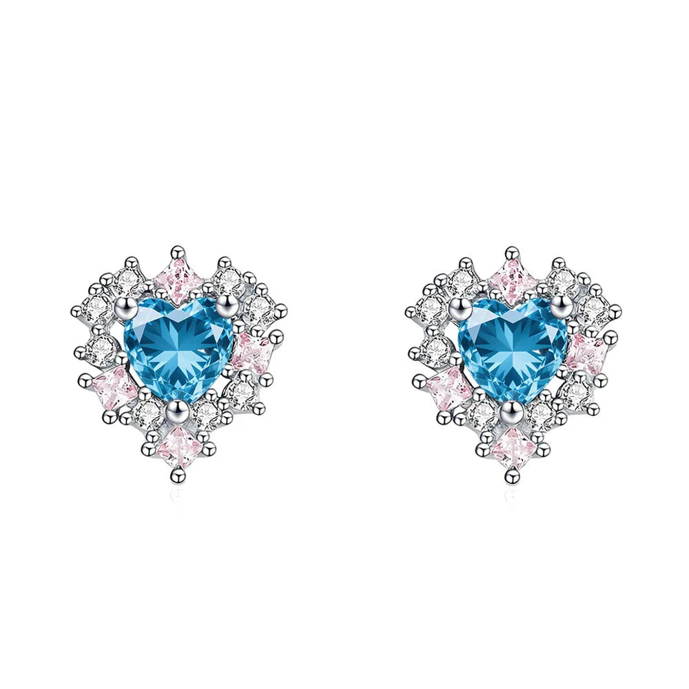 MuShan Jewelry 925 Sterling Silver Stud Earrings Dangle High Carbon Diamond Bridal Shower Modern Women Earring Fine Jewelry