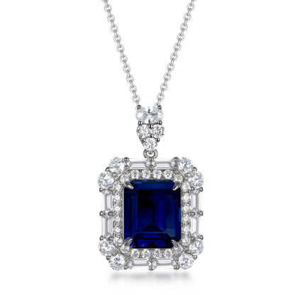 MUSHAN Luxury Jewelry 925 Sterling Silver Chain Pendant Necklace Lab Grown Emerald Ruby Gemstones Necklaces Pendants GRC Jewelry