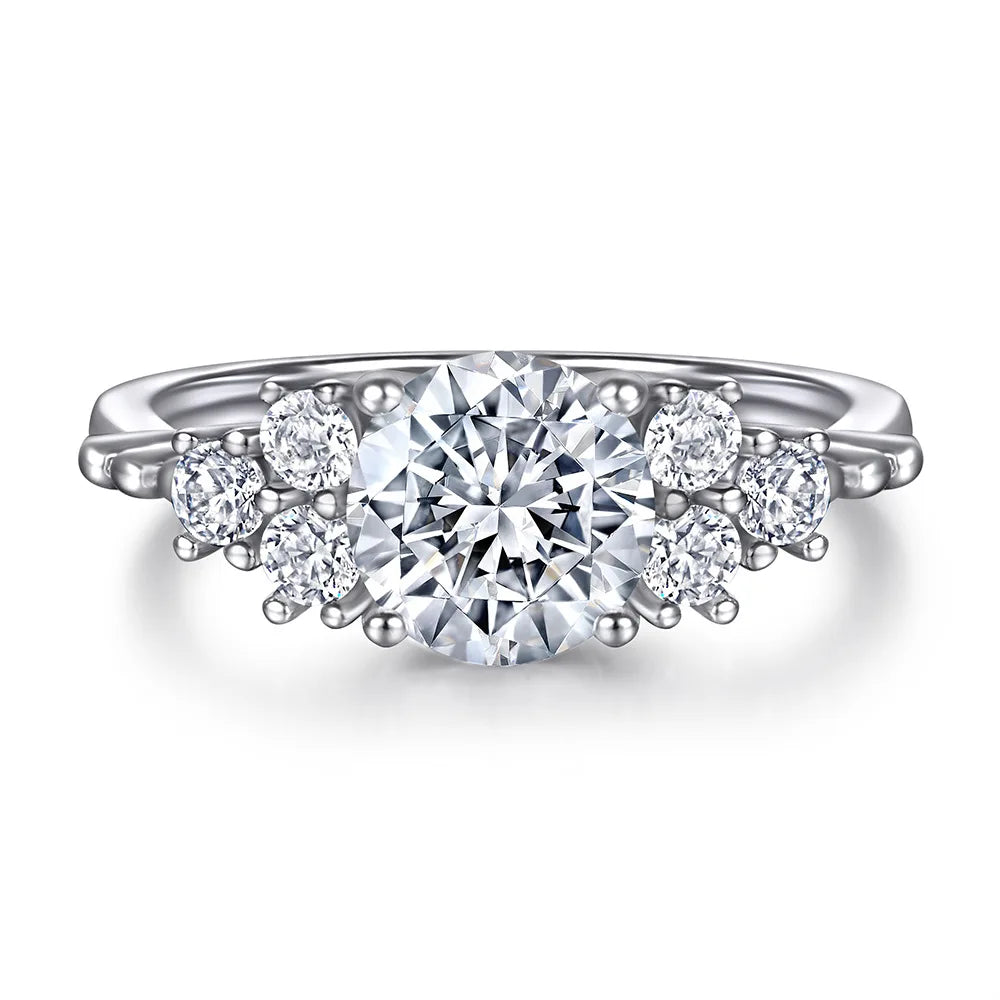 MuShan Jewelry 925 Sterling Silver Ring Wedding Band High Carbon Diamond Luxury Style Daughter Gift Women Rings Fine Jewelry