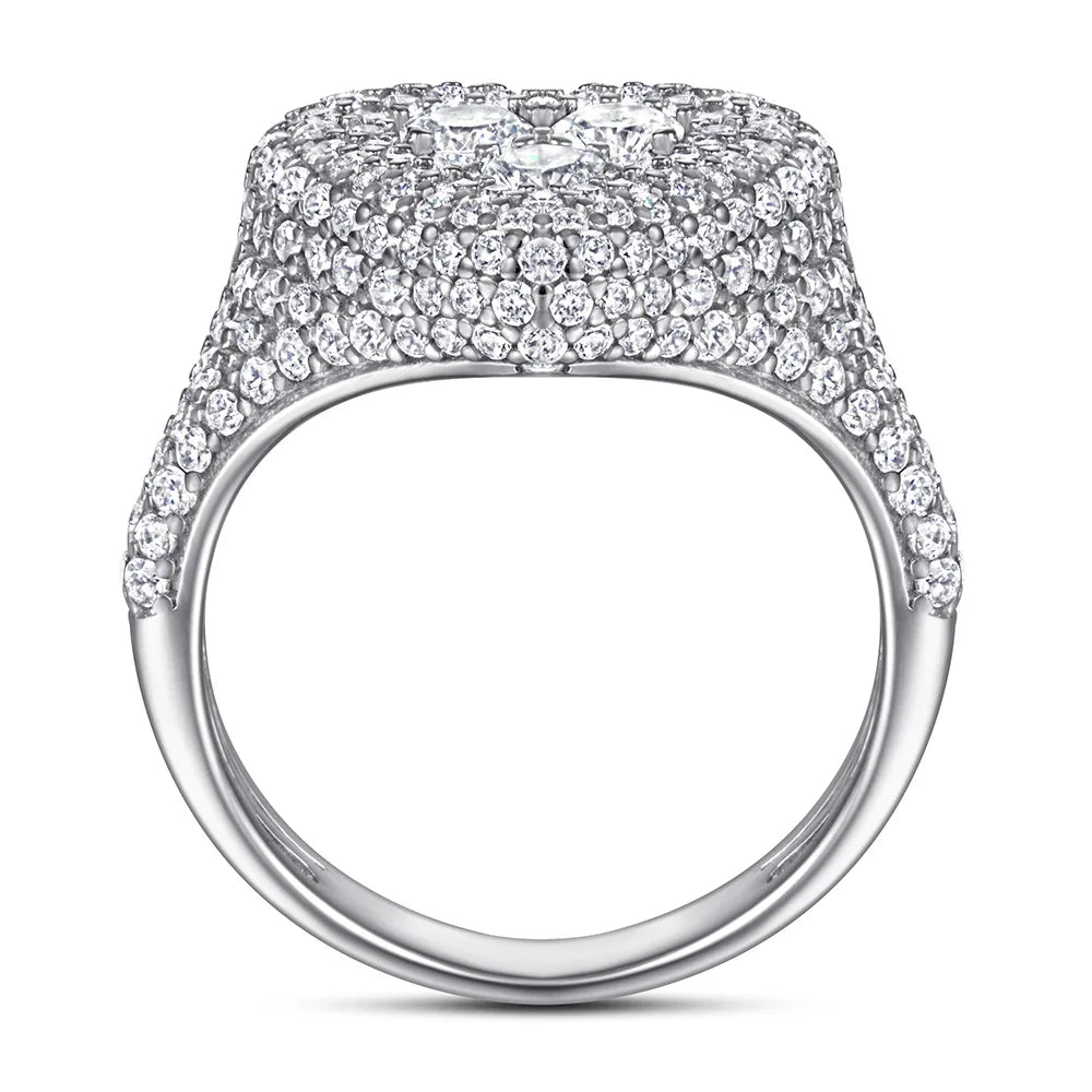 Anillo de plata de ley 925 MuShan Luxury Jewelry con circonita cúbica 5A en forma de pera, romántico, para prometida, joyería fina chapada en oro auténtico