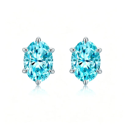 MUSHAN Custom Jewelry 925 Sterling Silver Stud 1CT Earrings Women Lab Grown Gemstones Ruby Emerald Sapphire Stud Drop Jewelry