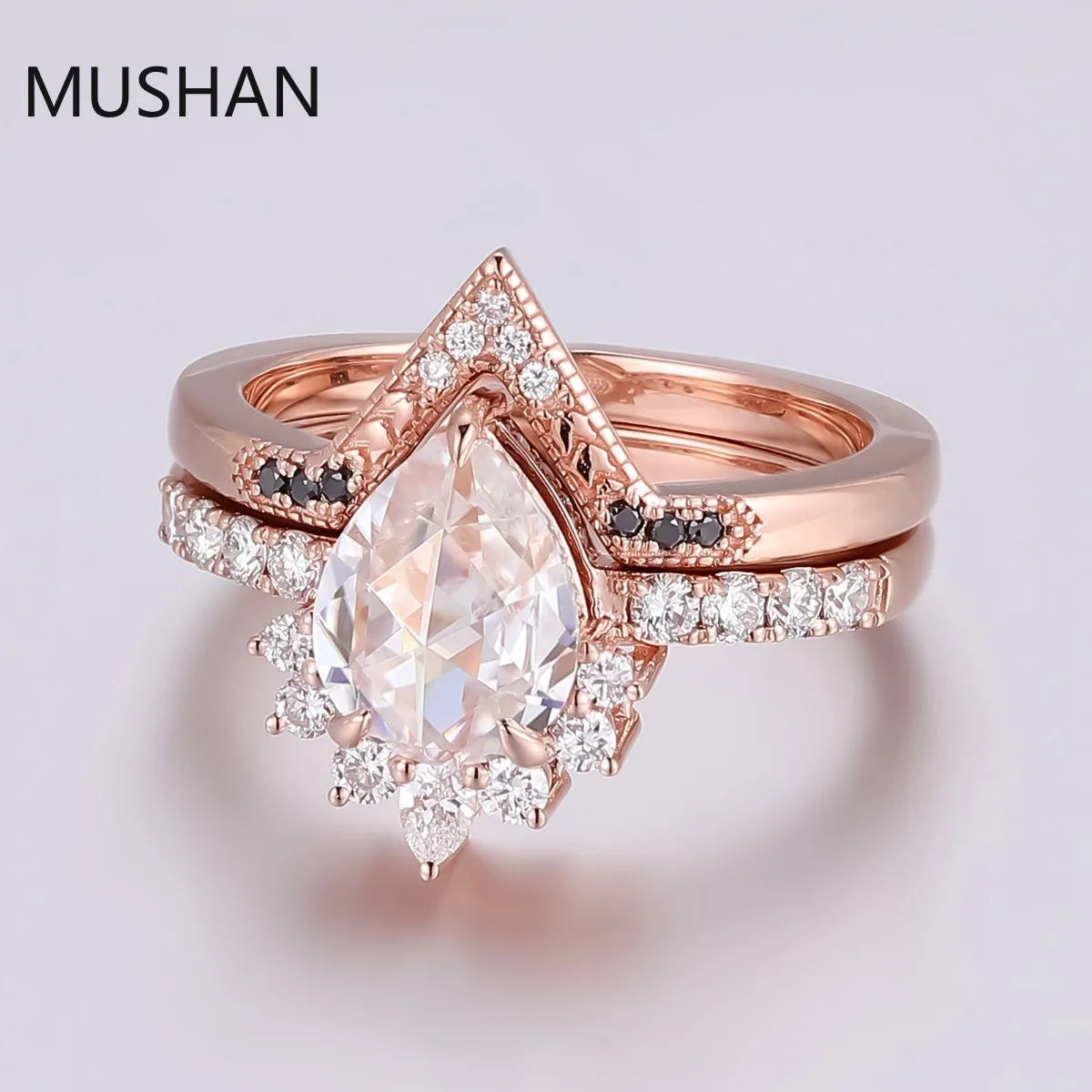 MUSHAN Luxury Custom 14K 18K Gold Rings Band Jewelry With Moissanite Diamond Lab Grown Gemstones Diamond Wedding Ring For Women