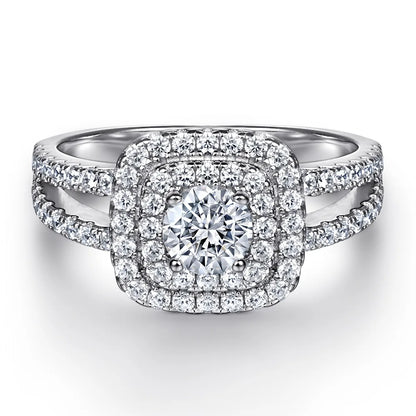 MuShan Jewelry 925 Sterling Silver Elegant Engagement Ring 7A Cubic Zirconia Rings Bands Anniversary Rings Bands  Women Gift
