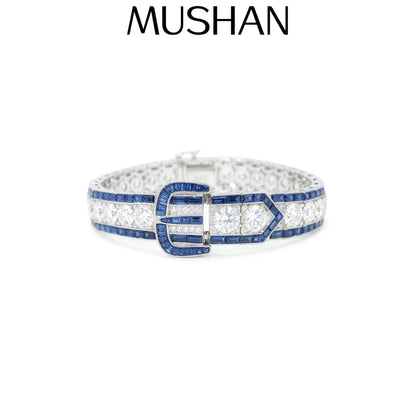 MuShan Jewelry 925 Sterling Silver Bangle 5A CZ Gemstones Fine HCD Gemstones Charming 925 Sterling Silver Bangles Accessories