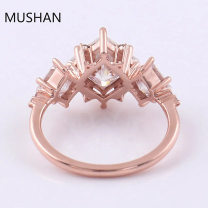 MUSHAN Luxury Custom 14K 18K Gold Rings Band Jewelry With Moissanite Diamond Lab Grown Gemstones Diamond Wedding Ring For Women