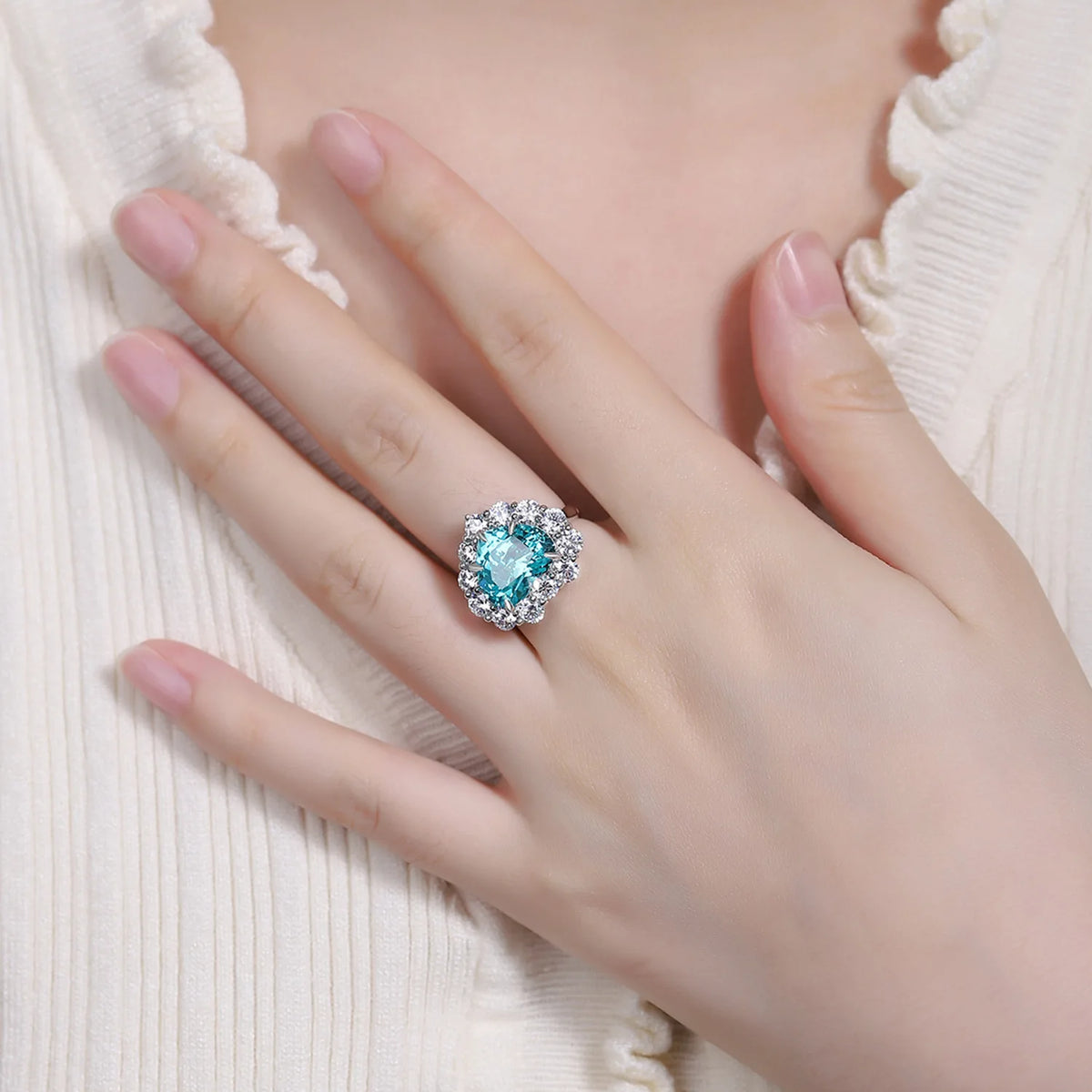 MUSHAN Custom Jewelry 925 Sterling Silver Ring Lab Red Emerald Marquise Modern Ring for Women 18K Gold Plated Anniversary Ring