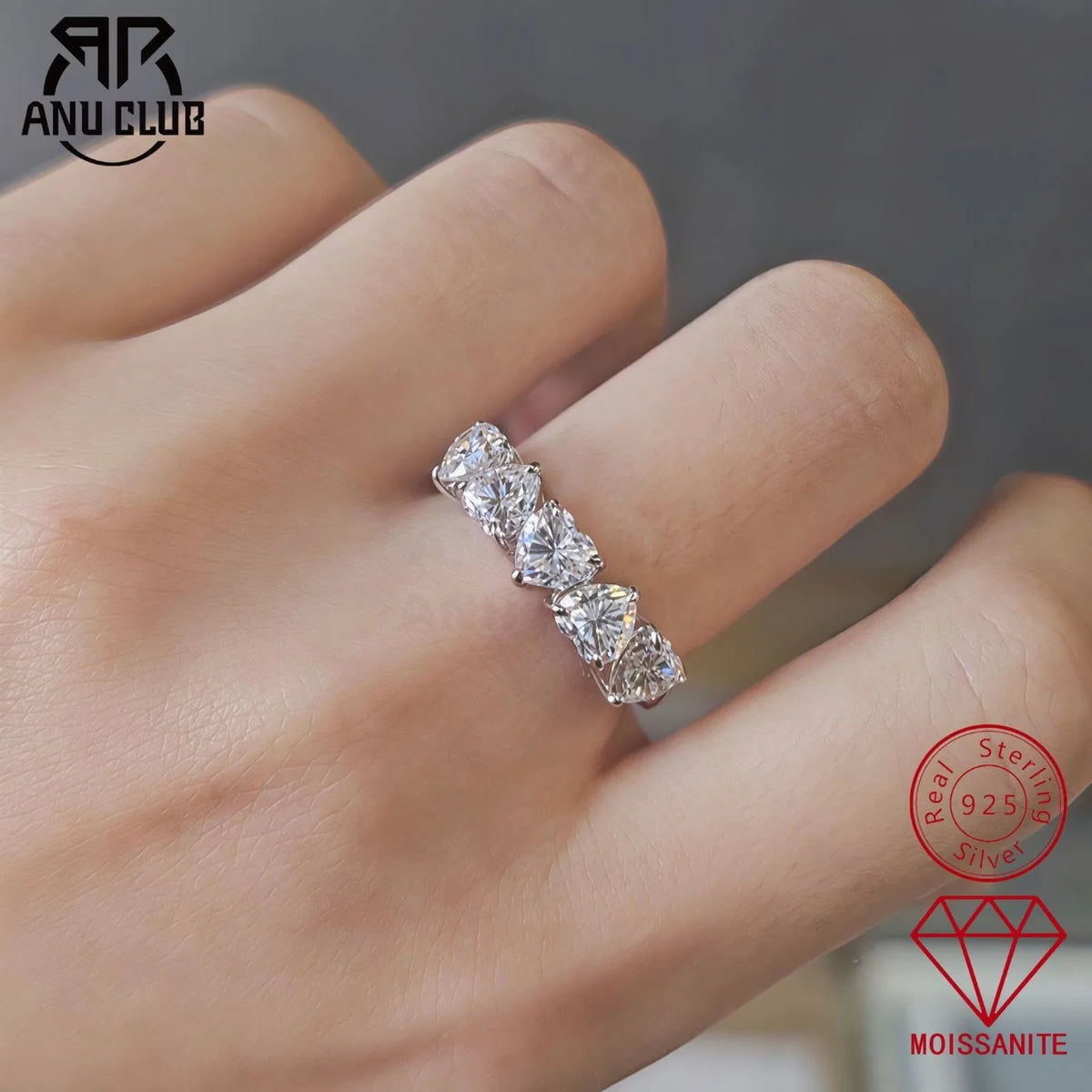 MUHAN Luxury Jewelry  925 Sterling Silver Ring Wedding Band  Women GRA Certificate Moissanite Diamond Rings D Color Fine Jewelry