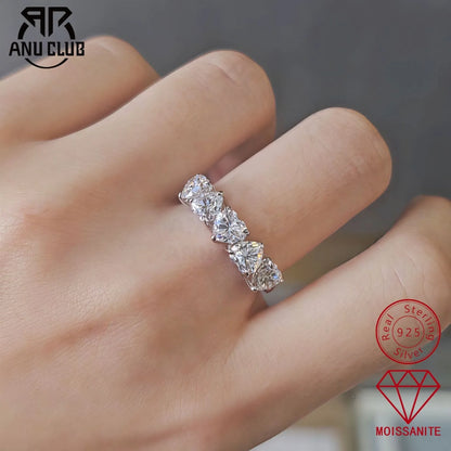 MUHAN Luxury Jewelry  925 Sterling Silver Ring Wedding Band  Women GRA Certificate Moissanite Diamond Rings D Color Fine Jewelry