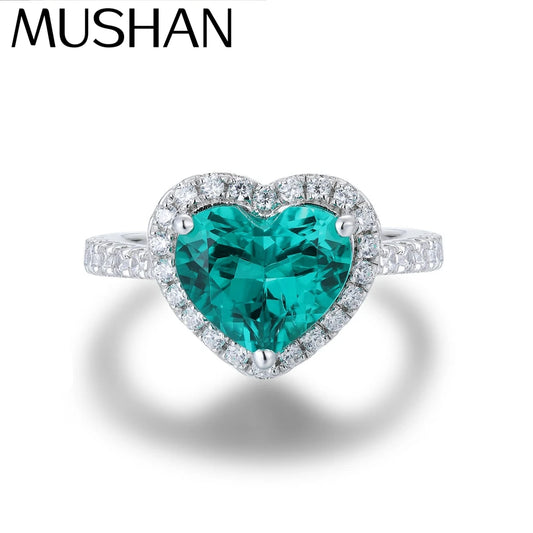 Anillo MUSHAN de joyería personalizada en plata de ley 925 con rubí azul de laboratorio ovalado, regalo de aniversario para mujer, anillo de aniversario chapado en oro de 18 quilates