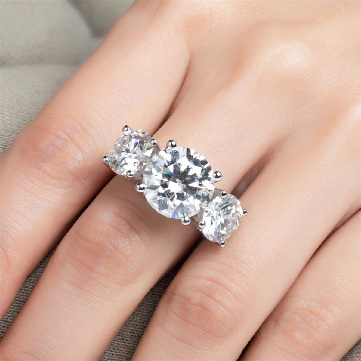 MUHAN Luxury Jewelry  925 Sterling Silver Ring Wedding Band  Women GRA Certificate Moissanite Diamond Rings D Color Fine Jewelry