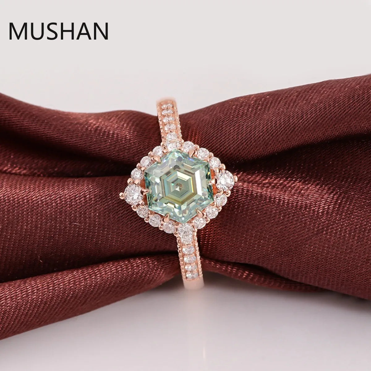 MUSHAN Luxury Custom 14K 18K Gold Rings Band Jewelry With Moissanite Diamond Lab Grown Gemstones Diamond Wedding Ring For Women