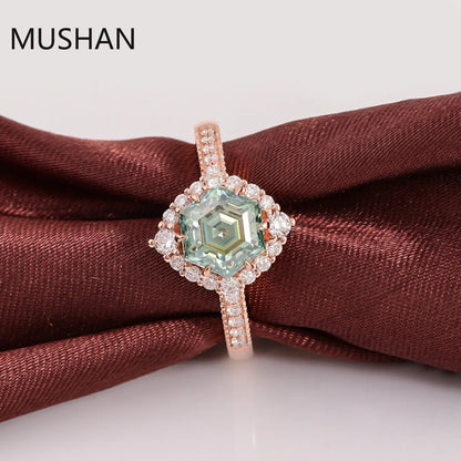 MUSHAN Luxury Custom 14K 18K Gold Rings Band Jewelry With Moissanite Diamond Lab Grown Gemstones Diamond Wedding Ring For Women