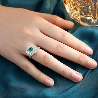 Bague MUSHAN en argent sterling 925 personnalisée, avec rubis vert de laboratoire en forme de cœur, bague vintage pour femme, plaqué or 18 carats, bague d'anniversaire