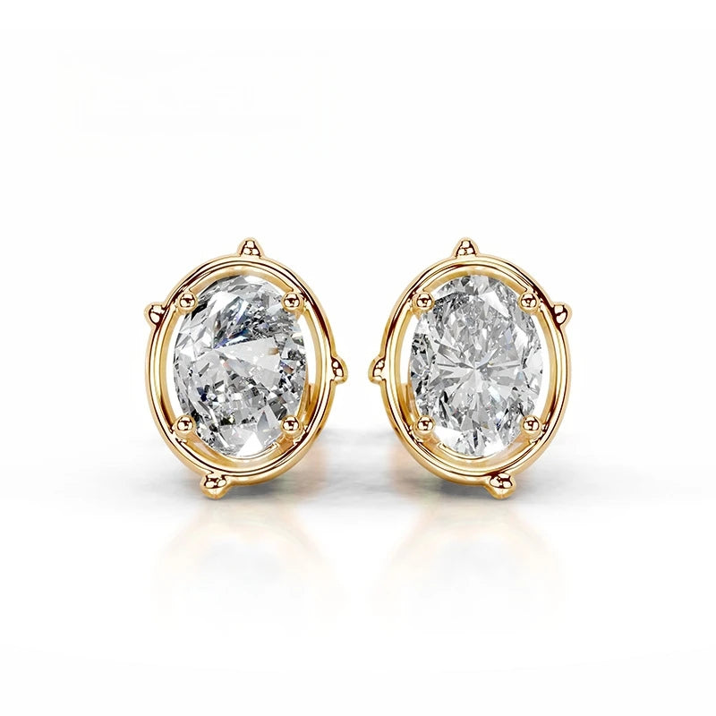 MuShan Brand Jewelry 925 Sterling Silver Stud Earrings 2ct Moissanite Diamond Dangle Earrings for Women MST Patent Fine Jewelry