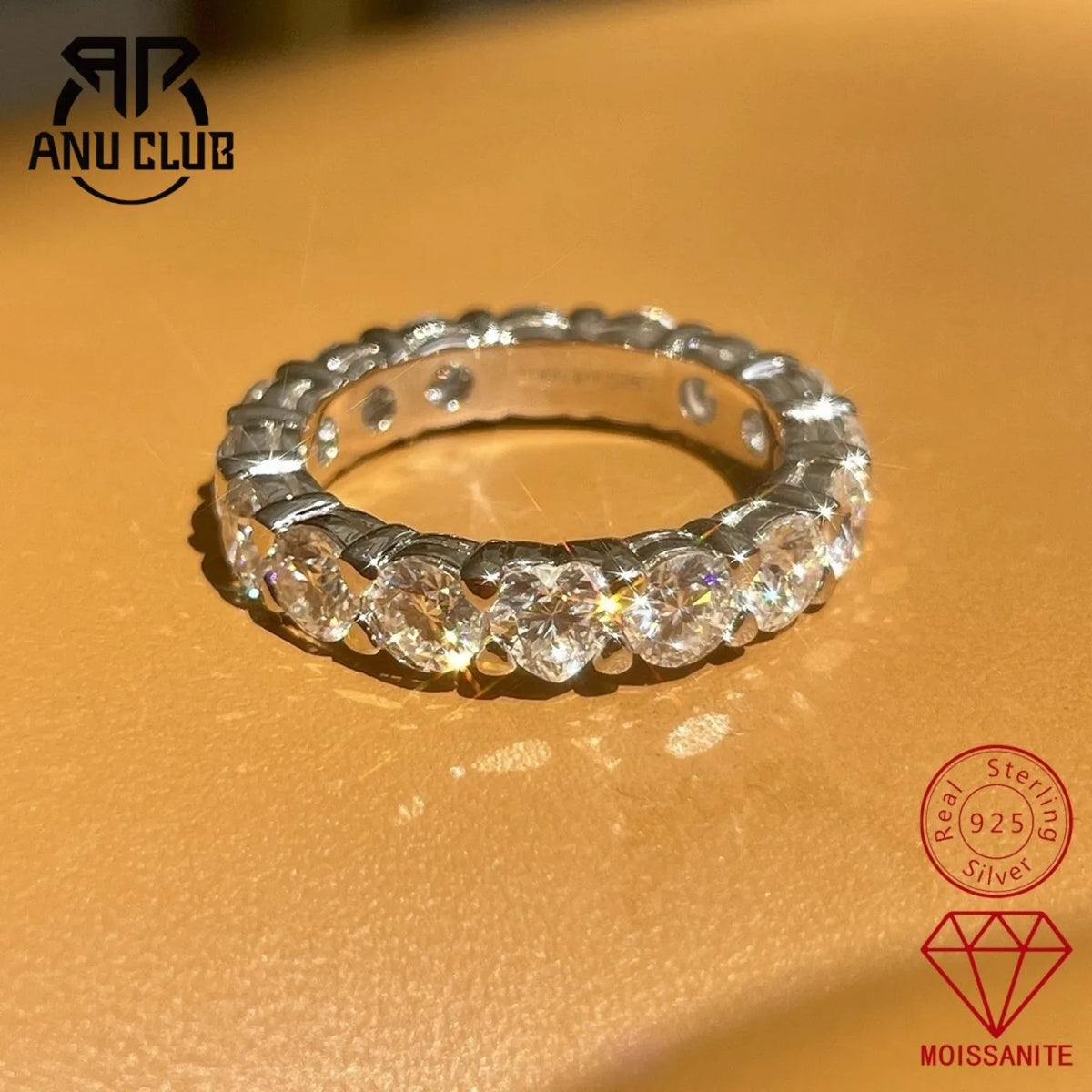 MUHAN Luxury Jewelry  925 Sterling Silver Ring Wedding Band  Women GRA Certificate Moissanite Diamond Rings D Color Fine Jewelry