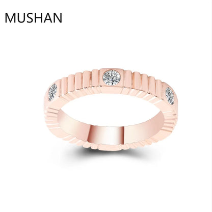 MUSHAN Luxury Custom 14K 18K Gold Rings Band Jewelry With Moissanite Diamond Lab Grown Gemstones Diamond Wedding Ring For Women