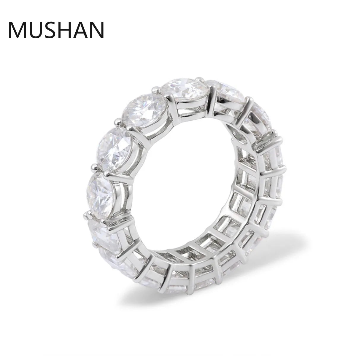MUSHAN Luxury Custom 14K 18K Gold Rings Band Jewelry With Moissanite Diamond Lab Grown Gemstones Diamond Wedding Ring For Women