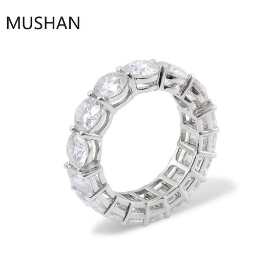MUSHAN Luxury Custom 14K 18K Gold Rings Band Jewelry With Moissanite Diamond Lab Grown Gemstones Diamond Wedding Ring For Women
