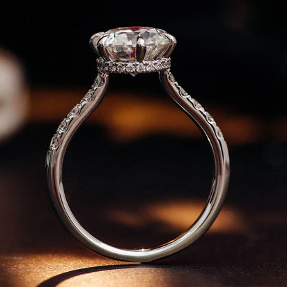 MUSHAN Luxury Custom 14K 18K Gold Rings Band Jewelry With Moissanite Diamond Lab Grown Gemstones Diamond Wedding Ring For Women