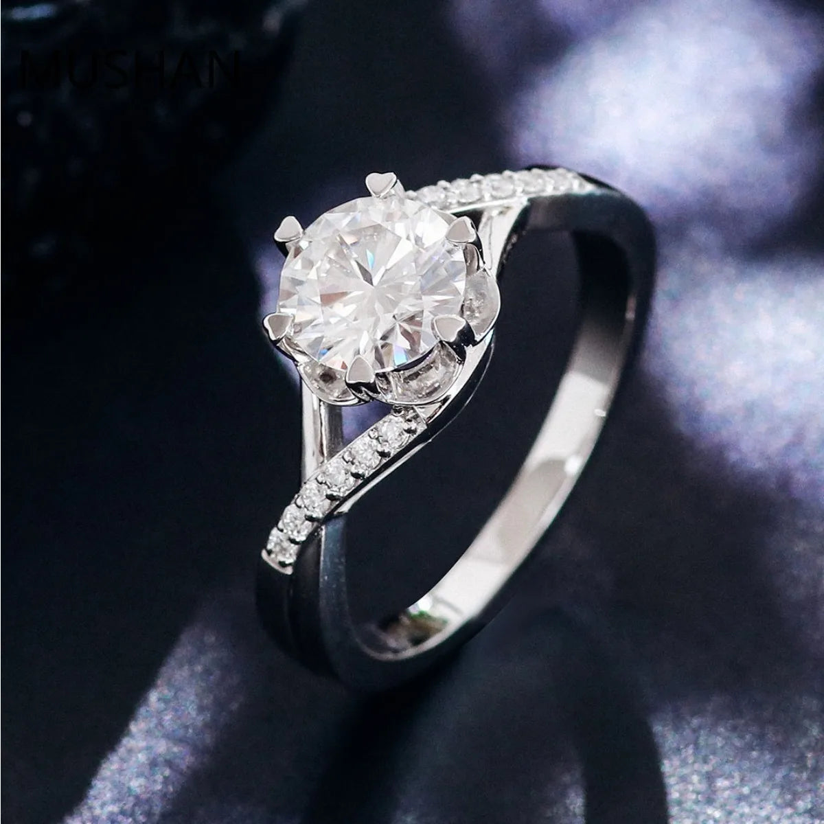 MUSHAN Luxury Custom 14K 18K Gold Rings Band Jewelry With Moissanite Diamond Lab Grown Gemstones Diamond Wedding Ring For Women