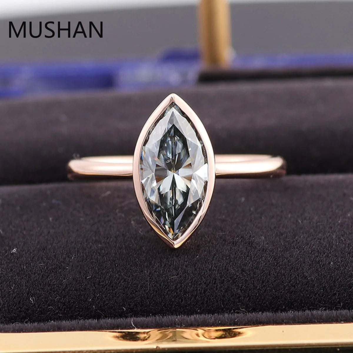MUSHAN Luxury Custom 14K 18K Gold Rings Band Jewelry With Moissanite Diamond Lab Grown Gemstones Diamond Wedding Ring For Women