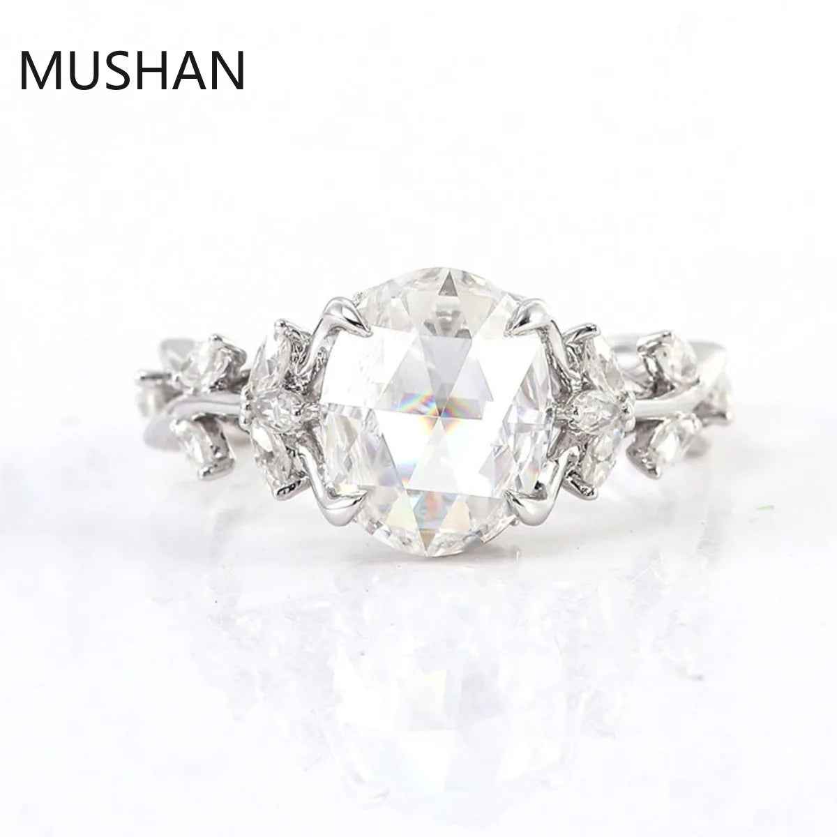 MUSHAN Luxury Custom 14K 18K Gold Rings Band Jewelry With Moissanite Diamond Lab Grown Gemstones Diamond Wedding Ring For Women