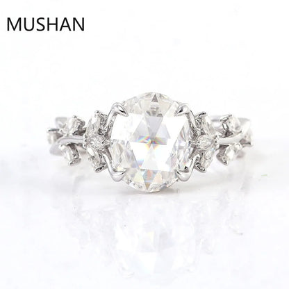 MUSHAN Luxury Custom 14K 18K Gold Rings Band Jewelry With Moissanite Diamond Lab Grown Gemstones Diamond Wedding Ring For Women