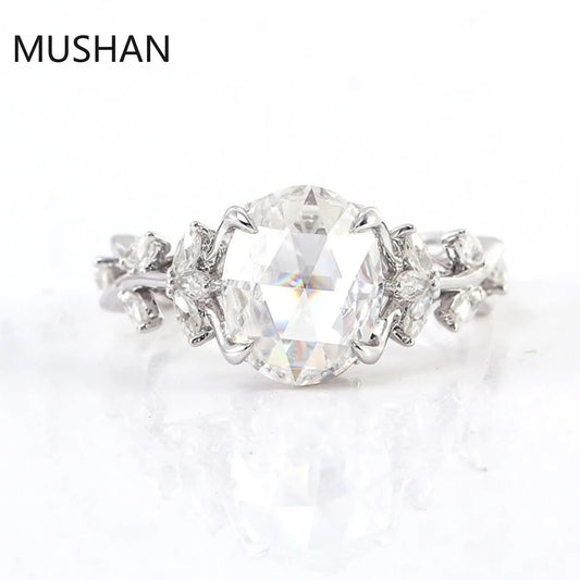 MUSHAN Luxury Custom 14K 18K Gold Rings Band Jewelry With Moissanite Diamond Lab Grown Gemstones Diamond Wedding Ring For Women