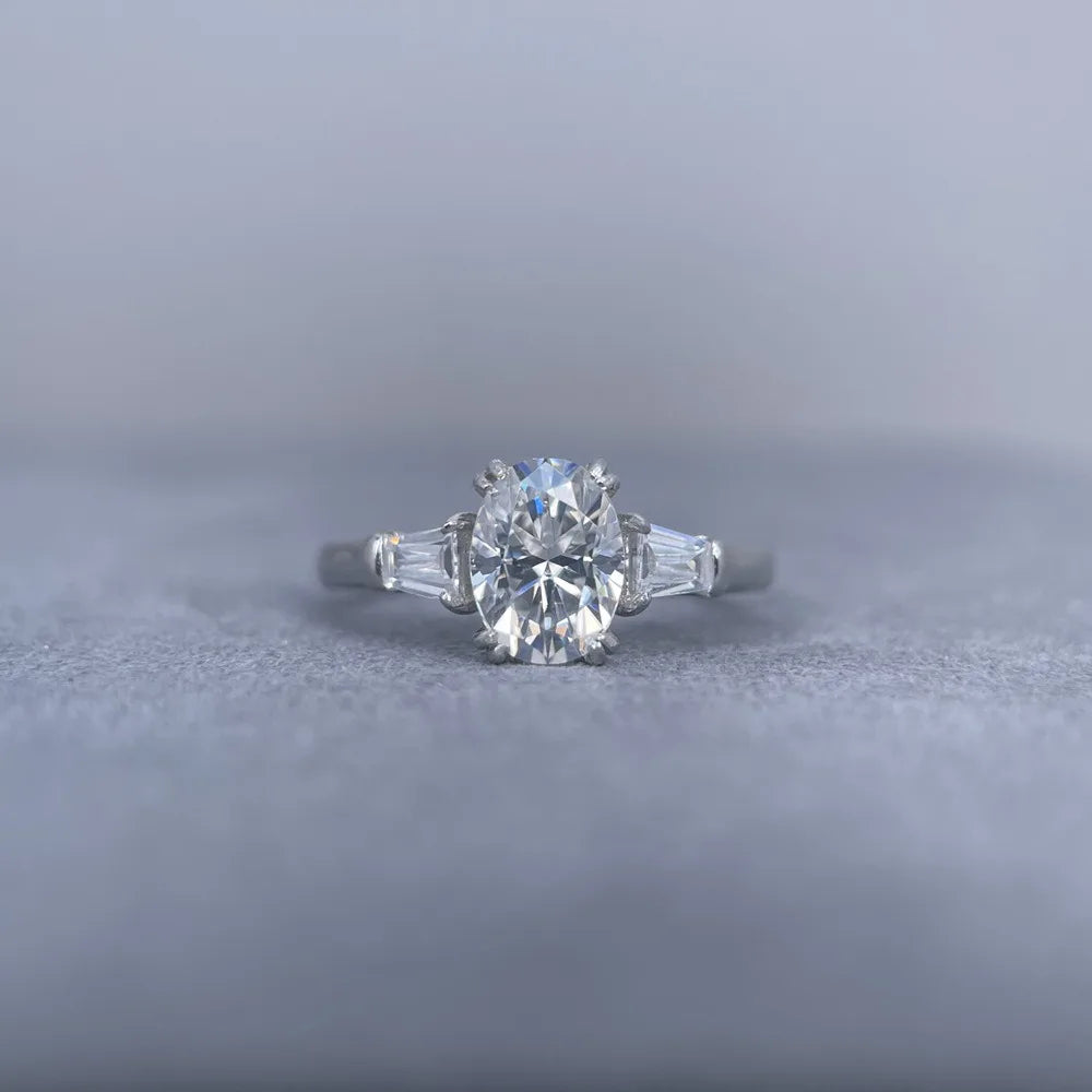 MUSHAN Luxury Jewelry 925 Sterling Silver Ring Band Women GRA Certificated Moissanite Diamond Emerald D Color Rings Fine Jewelry