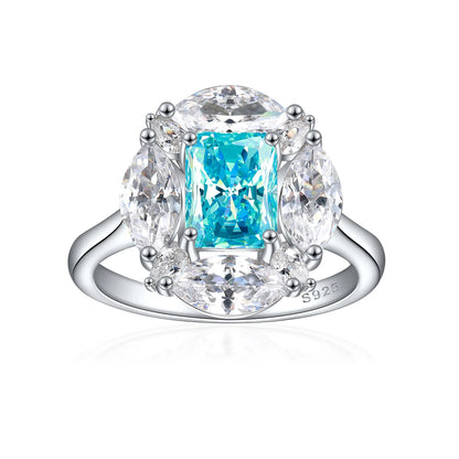 Bague de mariage MuShan Jewelry en argent sterling 925 avec diamant à haute teneur en carbone, cadeau de Noël, cadeau pour elle, bagues pour femmes, joaillerie fine