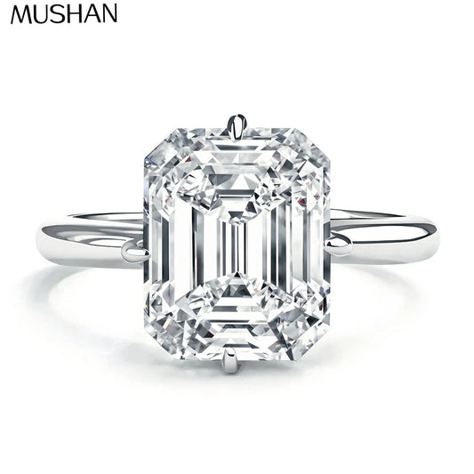 MuShan Brand Jewelry 925 Sterling Silver Ring Band Moissanite Diamond Wedding Rings D Color VVS1 Women MST Patent Fine Jewelry