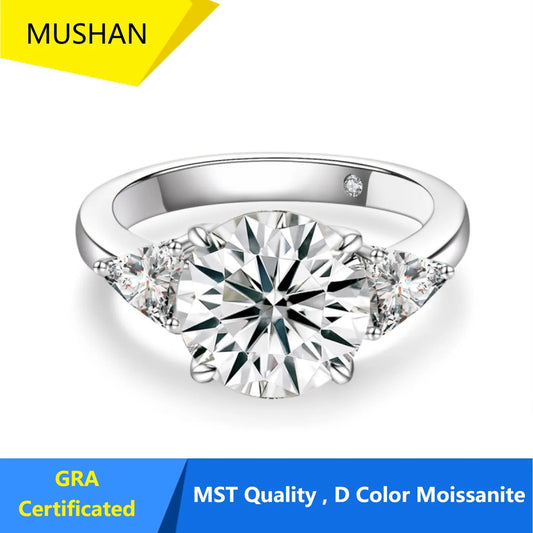 MUHAN Luxury Jewelry  925 Sterling Silver Ring Wedding Band  Women GRA Certificate Moissanite Diamond Rings D Color Fine Jewelry