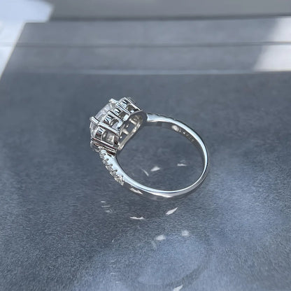 MuShan Luxury Jewelry 925 Sterling Silver Ring Zircon 5A Grade Oval Engagement for Fiancee 18K Gold Plated Fine Jewelry Rings