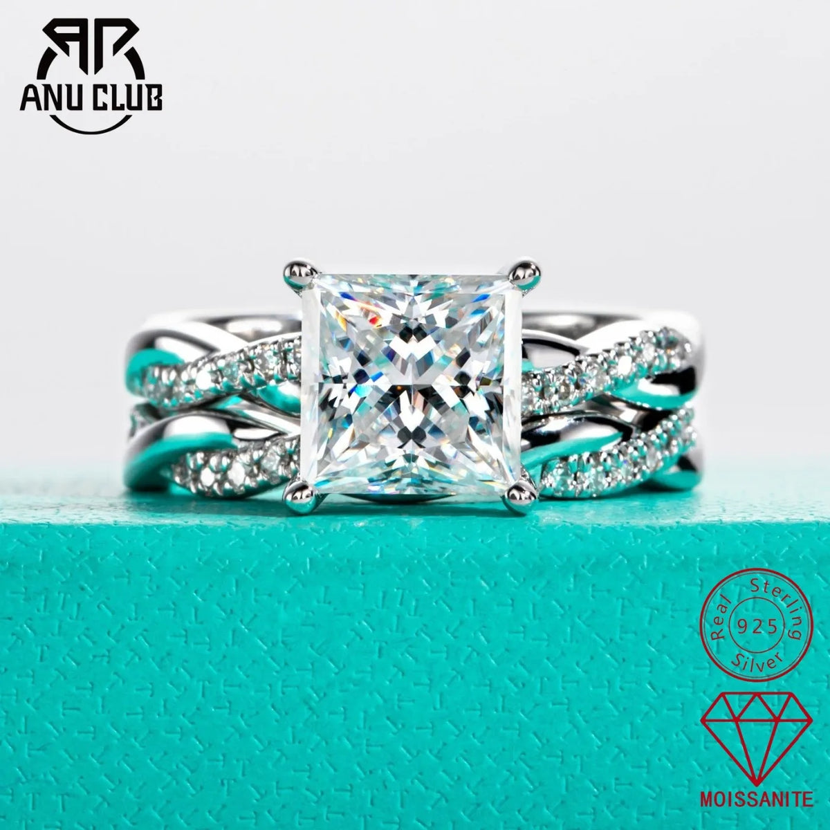 MUHAN Luxury Jewelry  925 Sterling Silver Ring Wedding Band  Women GRA Certificate Moissanite Diamond Rings D Color Fine Jewelry