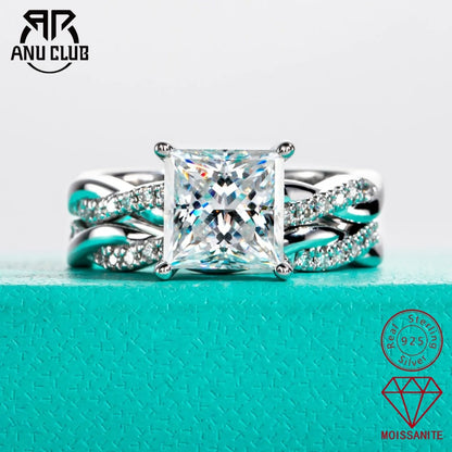 MUHAN Luxury Jewelry  925 Sterling Silver Ring Wedding Band  Women GRA Certificate Moissanite Diamond Rings D Color Fine Jewelry