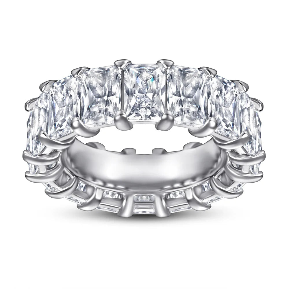 MuShan Jewelry 925 Sterling Silver Rings Bands Engagement Ring 7A Cubic Zirconia  Women Romantic Anniversary  Women Gift